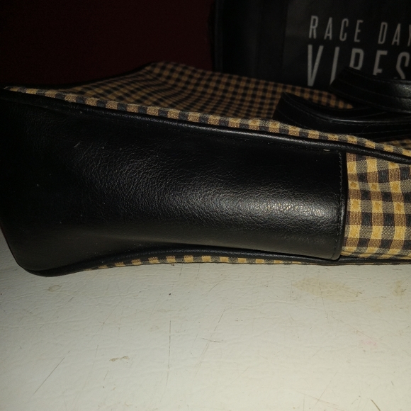 Longaberger Medium size Checkered Fabric/Faux Leather Purse - Picture 3 of 6
